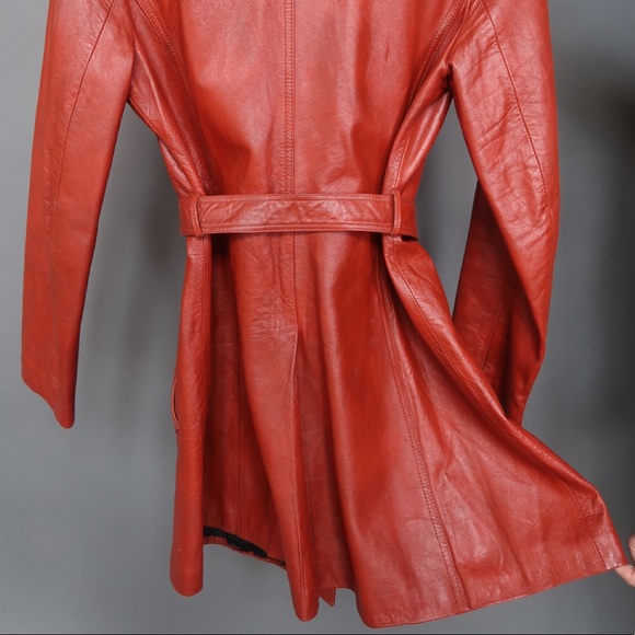 Wilson’s brown leather trench coat - Picture 5 of 6